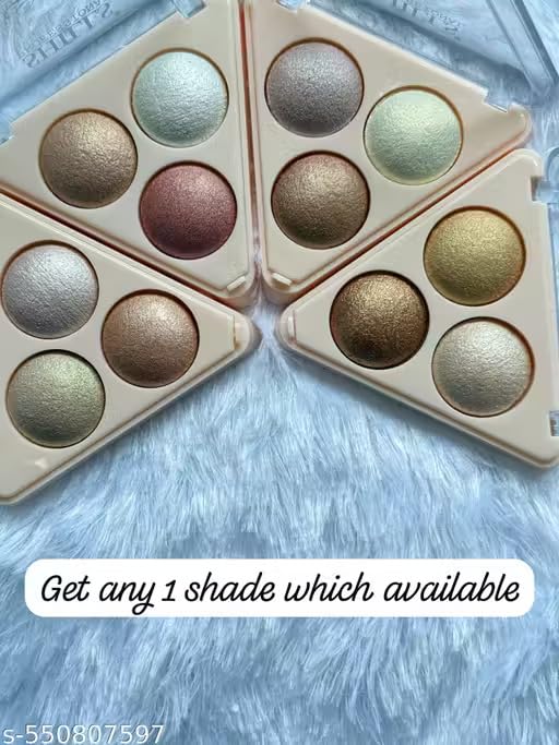Image of Highlighting Powder, Highlighter Makeup, Shimmer Glow, Pink Rose Gold Blossom Glow, 3 in 1