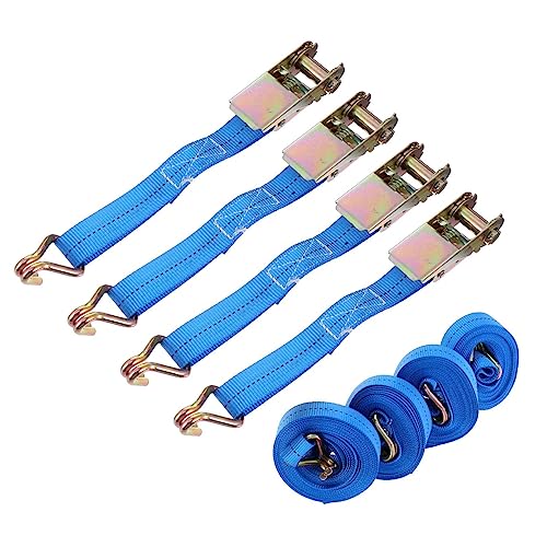 ABOOFAN 4 piezas Correas de Amarre con Tensor de Carraca Reforzada Cintas de Sujeción para Carga de Correas Ajustables para Transporte Seguro de Mercancías y Vehículos Color Aleatorio