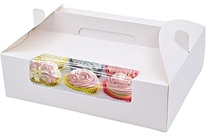 Cupcake Boxes 6 Packs White Cupcake Containers 12 Count