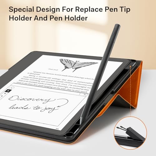 Image of CoBak Stand Case for Kindle Scribe - Premium Folio Leather Cover with Pen Holder, Auto Sleep /Wake, and Stand Feature - Compatible with 10.2 Inch Kindle Scribe (2022 /2024 Release)