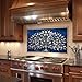 Blue Tree of Life Tempered Glass Backsplash for Kitchen, Easy to Clean Glass Backsplash, 10K UV Printing Stove Backsplash, Personalized Oven Backsplash, Easy Multi-Mount Kitchen Backsplash