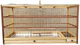 Gaiola quadrada em Madeira e Fibra para Aves: Coleira, Bigodinho, Pintassilgo, Papa-capim, Caboclinho, Canário e outras(com coxo)