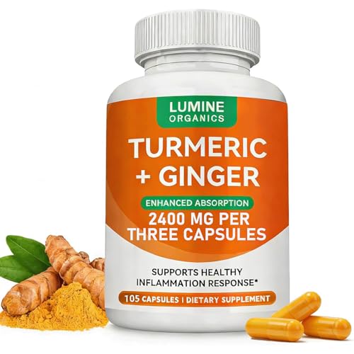 Lumine Organic Turmeric Curcumin Supplement 2400mg Turmeric Extract with 95% Curcuminoids (1PCS)