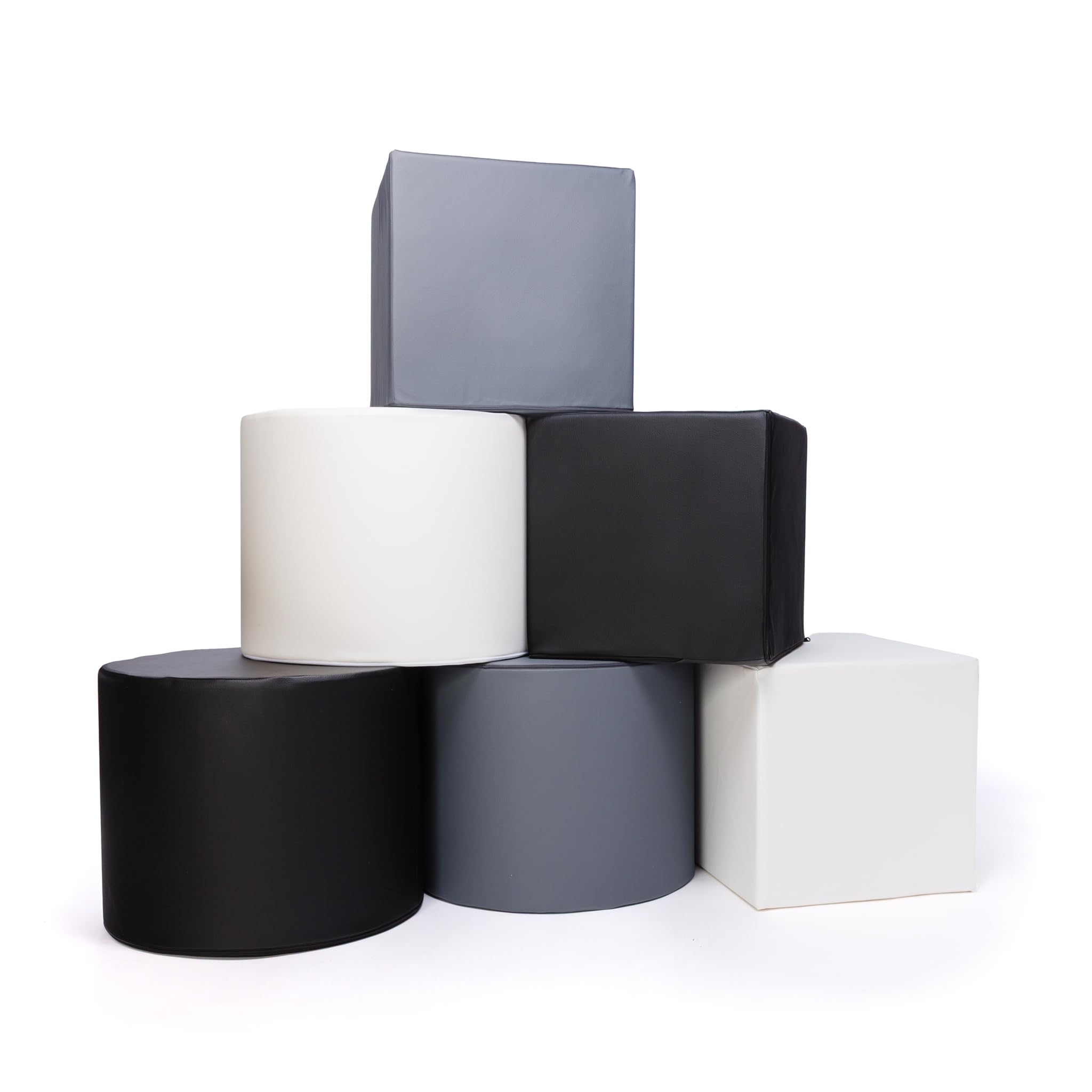 Ecopuf Pouf repose-pieds carré | Ottomana Cube 40 x 40 x 40 cm | Repose-pieds Canapé entièrement déhoussable résistant et anti-déchirure | Tabouret confortable en similicuir