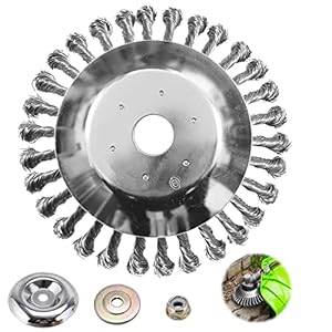 munloo Onkruidborstel Professionele bosmaaier voor reinigingsblokbestrating, ronde borstel 150 x 25 mm gedraaide staaldraad onkruidborstel (6 inch)