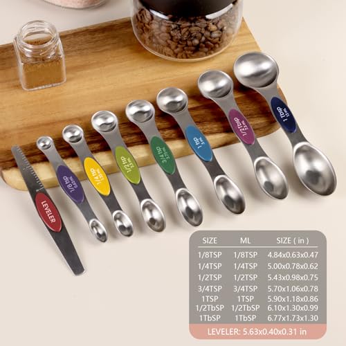 ChefAide Set of 8 Magnetic Measuring Spoons - Image 2