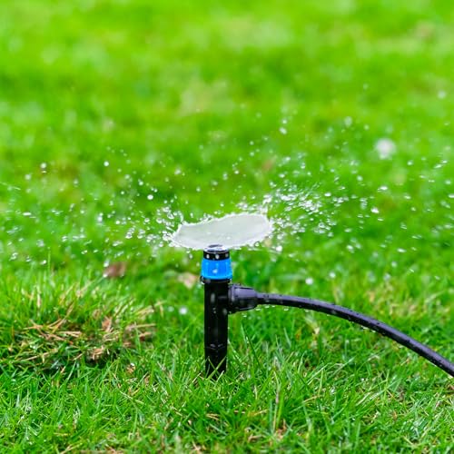 Image of Adjustable Drip Irrigation Emitters for 1 /4 inch Tubing, 25pcs | Adjustable 360 Degree Water Flow, Lock Barbed, Drip Spray Emitters Parts, Garden Watering System