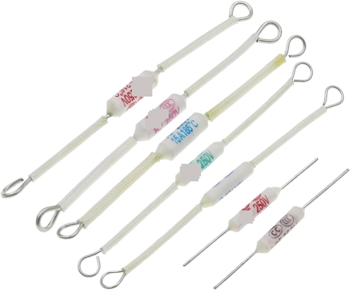 250V 10A 15A 20A Ceramic Temperature Fuse 130/155/165/185/216/230/240C Degrees Thermal Fuse Cutoff(5PCS,RF20A-185C)