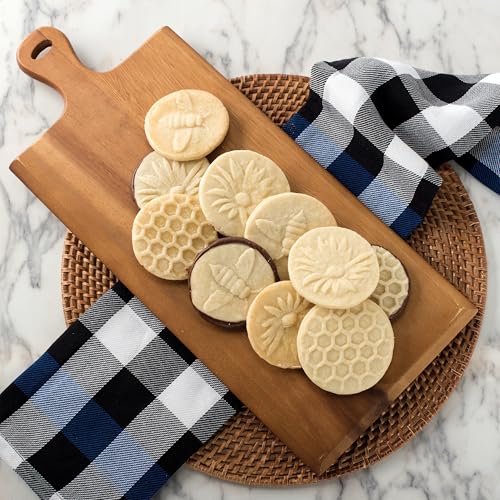 Tampons à biscuits métalliques robustes Nordic Ware design abeilles de luxe