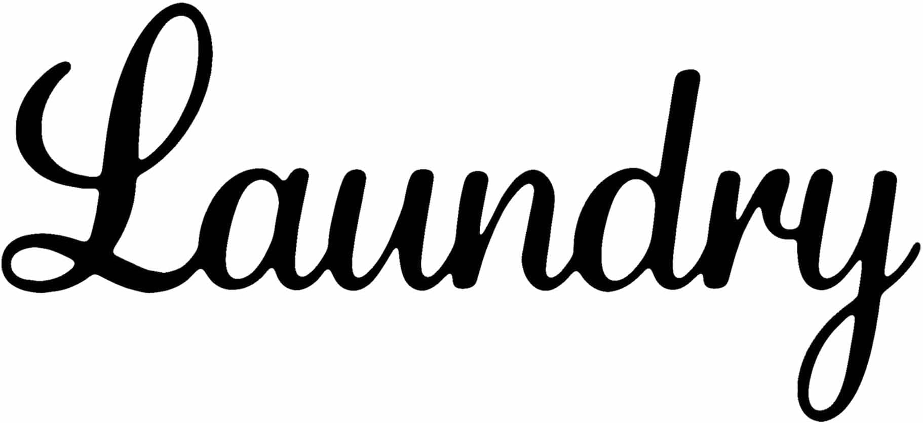 VT-Laundry Sign Decal Vinyl Sticker, Black, 8.5 x 3.75 Inches, Laundry Room Wall Sticker - Laundry Room Decal, Laundry Room Door Sticker, VT-0101