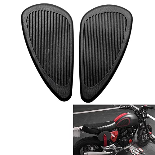 Kucehiup Motorcycle Fuel Tank Knee Pad, Vintage Tank Side Panels Protector Stickers Universal Gas Petrol Tank Knee Pads(Black2)