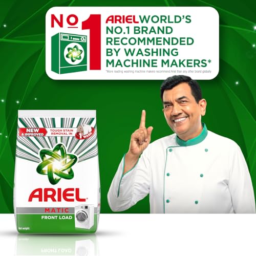 Image of Ariel Matic Machine Expert Detergent Powder Front Load - 4Kg + 1.8kg + 500g Liquid free | Removes 100 Tough Stains in 1 wash | Specially Designed for Washing Machines | Fresh Fragrance
