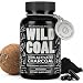 Wild Activated Charcoal Capsules from 100% Organic Coconut Shells - Digestion & Gas Relief, Ease Hangovers and Eating Out - Lab Tested, USA Made, Non-GMO, Premium Purity (100 Capsules)