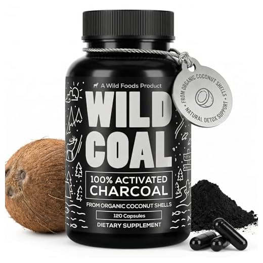 Wild Foods Activated Charcoal Capsules, 100% Organic Coconut Shells, 1 Pack