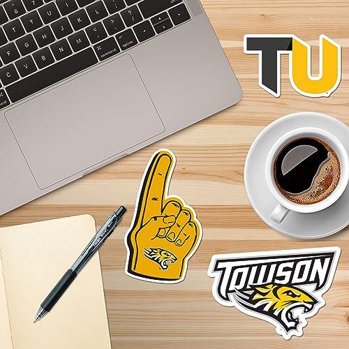 Image of GRAPHICS & MORE Towson University 8ct Vinyl Large Deluxe Stickers Variety Pack - Laptop, Water Bottle, Scrapbooking, Tablet, Skateboard, Indoor /Outdoor - Set of 8