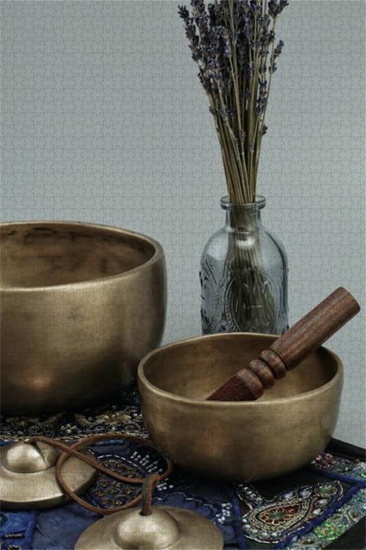 Cuenco dorado sobre la mesa - Rompecabezas de madera de 2000 piezas - Rompecabezas de aprendizaje de cumpleaños de Navidad