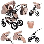 Bebebi myVARIO | 3 in 1 Kombi Kinderwagen Set | Hartgummireifen | Farbe: myGold