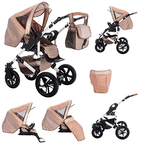 Bebebi myVARIO | 3 in 1 Kombi Kinderwagen Set | Hartgummireifen | Farbe: myGold