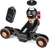 YLU 3-Wheels Camera Dolly Motorized,3-Speed Adjustable Camera Slider with Remote and Phone Holder. 360° Panoramic Shooting for DSLR Camera Gopro Smartphone