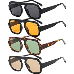 4 Pack Black Frame Grey Lens+black Frame Orange Lens+tortoise Frame Green Lens+black Frame Brown Lens