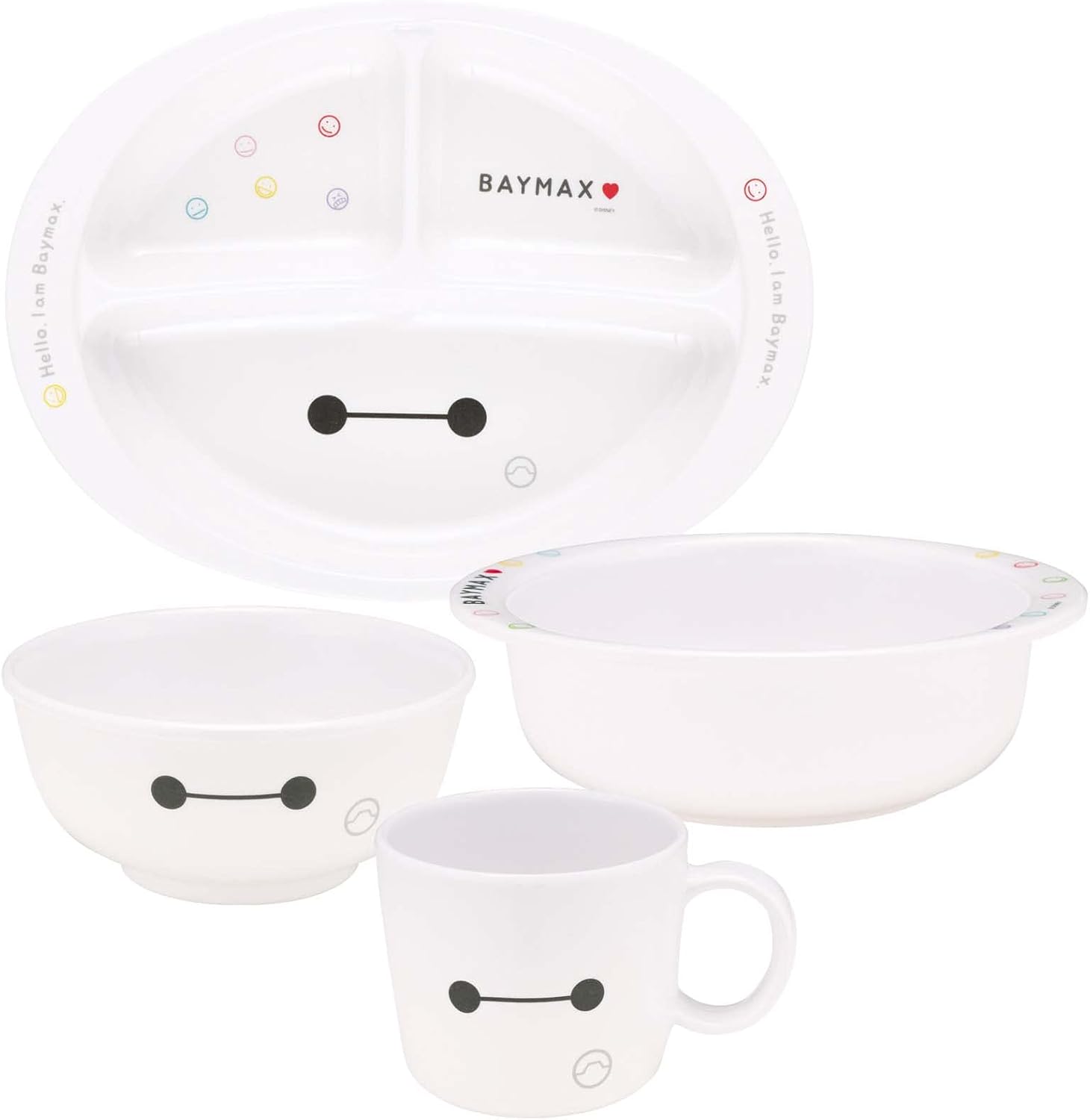 Skater M370-A Children's Plate, Melamine Lunch Plate, Dish, Disney, Baymax, 25.4 fl oz (750 ml)