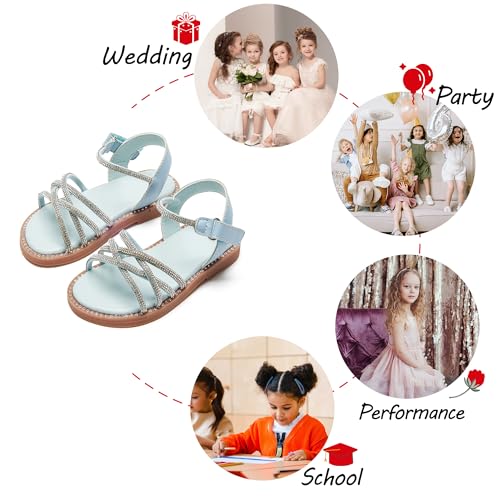 Image of PHIRAMIN Toddler Flower Girl Sandals - Girl Dress Shoes Toddler Little Kid Wedding Party