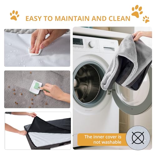 EGOHOME Durable Orthopedic Dog Bed for Large Dogs,Memory Foam Pet Bed with Sides, Non-Slip and Egg-Crate Charcoal Foam Dog Couch Bed with Waterproof Liner&Washable Removable Cover, Grey,41x27x6.5 Inch by EGOHOME - Image 8
