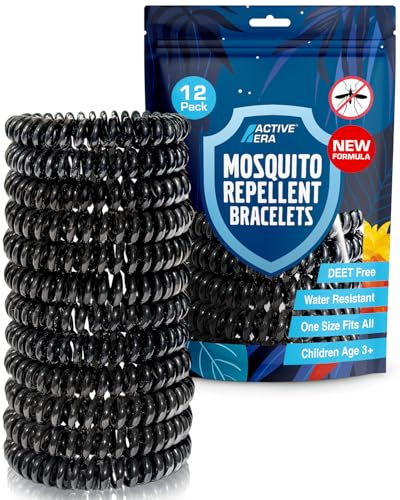 Active Era Mückenschutz Armband (12 Stk), Mückenabwehr Outdoor, Camping - Mückenarmband für Kinder & Erwachsene - Natürlicher Anti Mücken Schutz, Wasserfest, 10 Tage Schutz, 100{42f8cc7cf2bcd27a24cea57a6d63fbca6a9e825ce07d074ac4e65e5c1cd1ec10} DEET frei - Schwarz Active Era Mückenschutz Armband (12 Stk), Mückenabwehr Outdoor, Camping - Mückenarmband für Kinder & Erwachsene - Natürlicher Anti Mücken Schutz, Wasserfest, 10 Tage Schutz, 100{42f8cc7cf2bcd27a24cea57a6d63fbca6a9e825ce07d074ac4e65e5c1cd1ec10} DEET frei - Schwarz