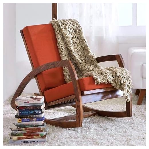 Custom Decor Coaster Southern Country Plantation Porch Rocker/Rocking Chair, Mohagany Wood Finish…