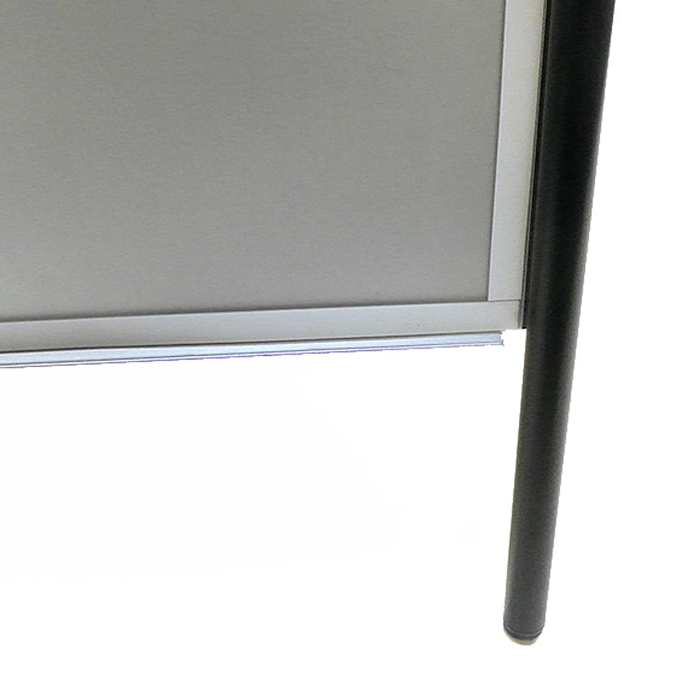 Displaylager - Soporte para póster, negro, acero – Expo Sign 70x100 cm | Caballete doble expositor publicitario | Resistente a la intemperie con paneles frontales APET/acrílico