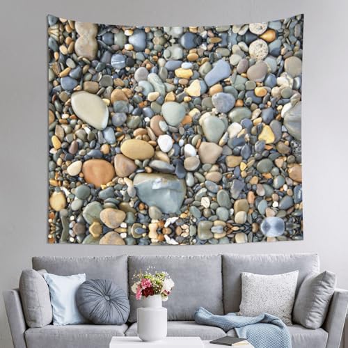 Grande tapisserie imprimee galets JEJEA tissu deco qualite