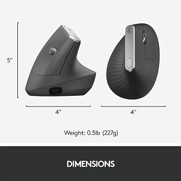 Logitech MX Vertical Advanced Ergonomic Mouse (Graphite) Bundle with Belkin Mouse Pad (Black) + Microfiber Cleaning Cloth