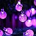 Produktbild Batteriebetriebene Lichterkette, 3 m, 30 LEDs, Kristallkugel-Lichterkette, 8 Modi, Ambientebeleuchtung für Schlafzimmer, Zuhause, Weihnachten, Halloween, Party-Dekoration (lila)