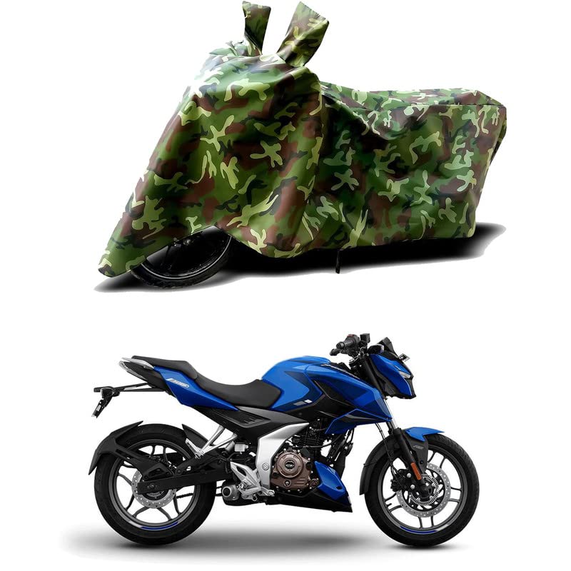 Image of 100% Water Resistant Bike Scooty Two Wheeler Body Cover Compatible for Bajaj Pulsar N160 ABS BS6 /UV-Rays /Heat Protection /Birds Dropping /Scratchproof /Dust Proof /Waterproof /All [Green MJ]