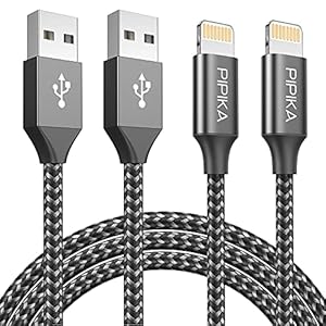 iPhone Charger Cable 2M/6.6FT 2Pack Lightning Cable iPhone Fast iPhone Charger Cable Nylon Braided Lead Charging Cable…