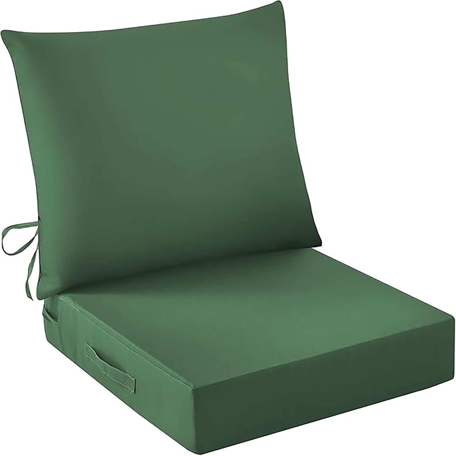 24x24x4 Waterproof & Fade Resistant Outdoor Chair Cushion Set, Deep Patio Seat Cushion with Removable Cover for Patio Furniture, Forest (ForestGreen)