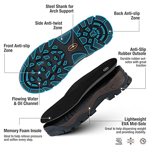 HISEA Rubber Hunting Boots for Men Waterproof Rain Boots for Mud Working Farming Fishing, Adjustable Calf3