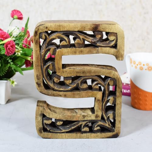 Handmade Eco-Friendly Wall Décor S Alphabet Letter Block for Study Room, Kids Room, Living Room, Hall, Cabin, Offices