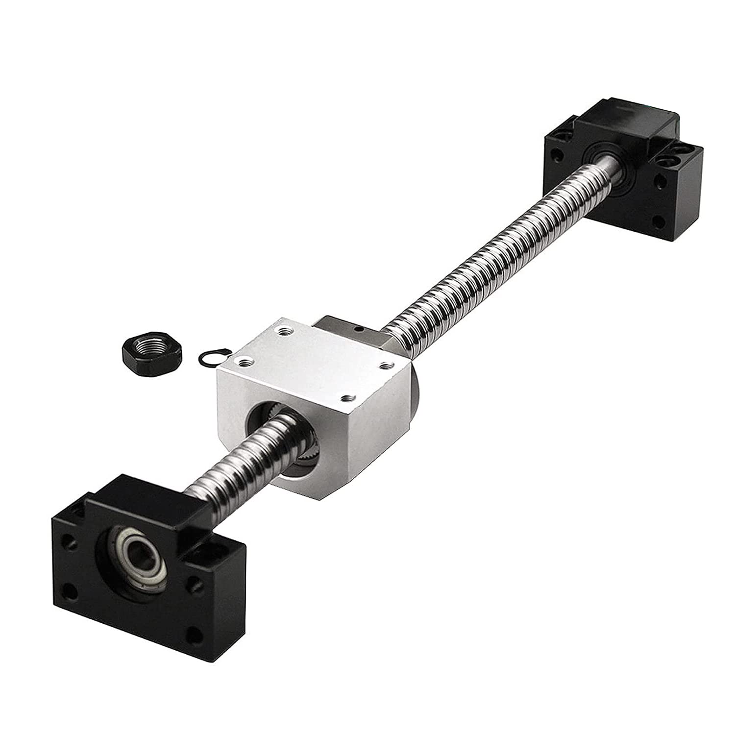 CNCMANS Ball Screw SFU2005 RM2005 Length 1000mm Diameter 20mm with Metal Ballnut, BK15/BF15 Support, DSG20H Nut Housing, High Precision CNC Parts for XZY Axis