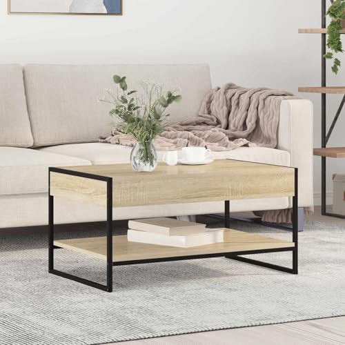 Mokuyary Couchtisch Sonoma 80 x 50 x 40 cm Holzwerkstoff, Wohnzimmertisch Couch Tisch für Wohnzimmer, Büro, Kleine Räume Sofatisch -A2