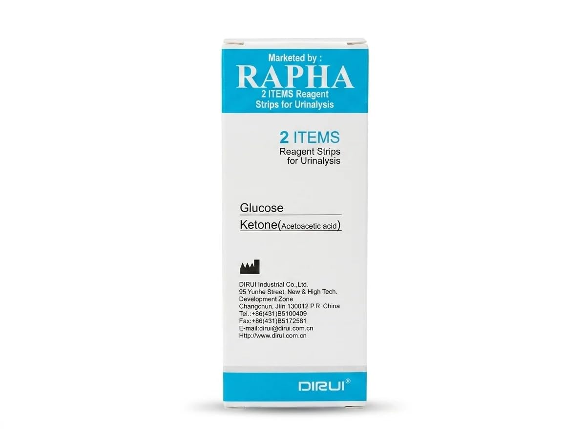 DIRUI Rapha GK Urinalysis Reagent Strips Glucose & Ketone 100 | 2-Parameter Test, IVD Certified, For Professional Use, Color-Coded Results, Urine Test Strips-image-14