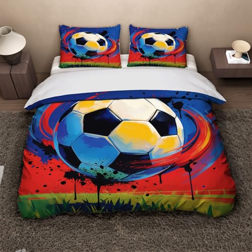 Housse de couette foot 240x260 en microfibre douce avec zip invisible