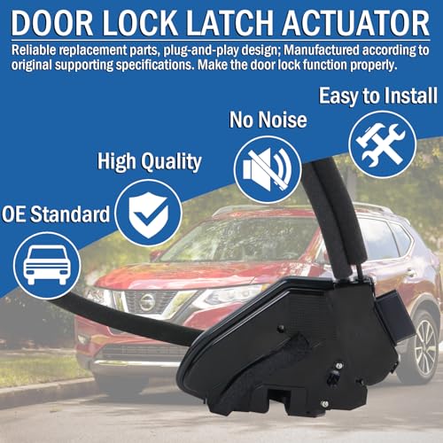Image of Rear Left Driver Side Door Lock Actuator 82501-4BA0A Compatible with Nissan Rogue Sport Utility 2014 2015 2016 2017 2018 2019, Door Latch Replaces 82501-4BA0B