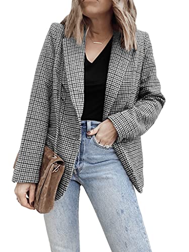 Cicy Bell Womens Office Blazers Lapel Button Cardigans Jacket Work Suit - Thumbnail 2