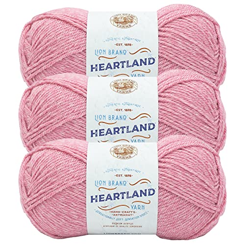 Image of Lion Brand Yarn Heartland Yarn, Worsted-Weight Yarn for Knitting, Crocheting, and Crafting, 3 Pack, Lassen Volcanic