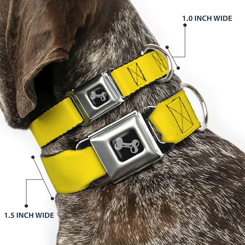 Collier de chien jaune et os en taille Medium réglable de 11 à 43 cm - 3