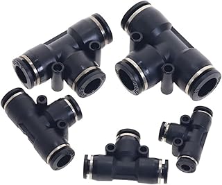 conexión rápida neumática directa, Conectores de tubo negros for aire, agua, manguera de conexión rápida, 4 mm-12 mm(6MM Pe)