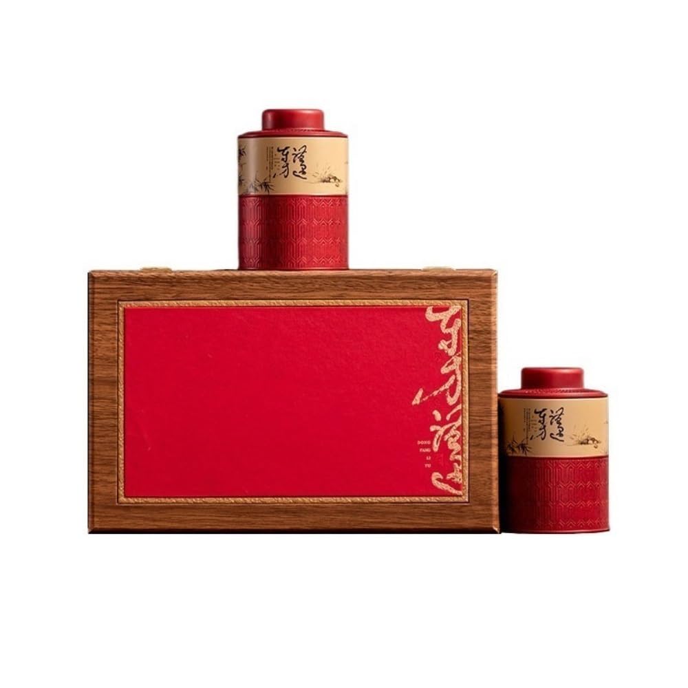 Set Da Tè Contenitore for la conservazione del tè sfuso Barattolo for la casa Cucina Cibo Scatola di latta sigillata Set da tè cinese retrò Set di scatole regalo con doppio barattolo Barattolo Per Con