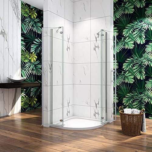 Cabina de ducha semicircular mamparas de baño 6mm cristal templado Curva Italiana 80x80cm