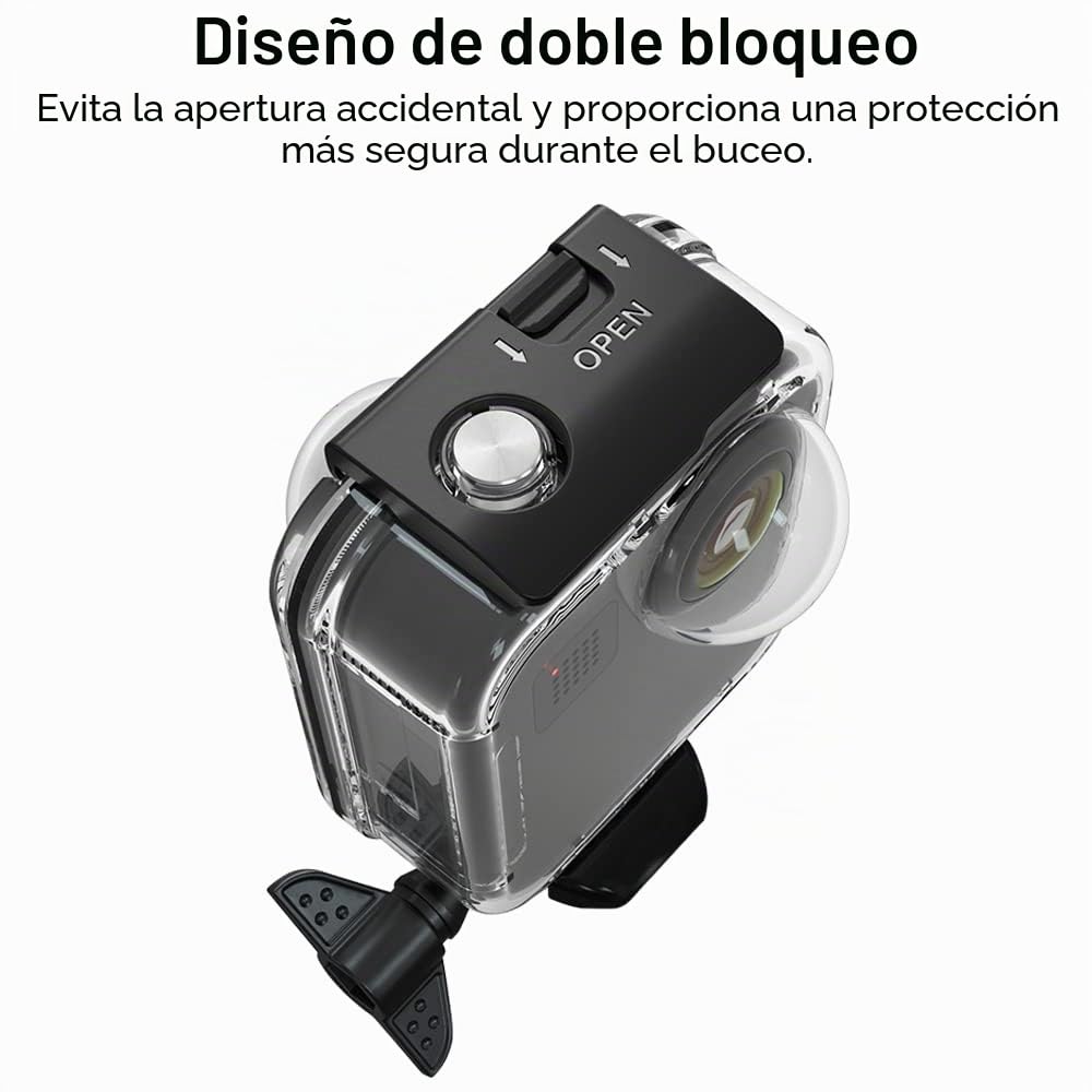 Caja de Carcasa Impermeable para Gopro MAX Acción Cámara, Carcasa Protectora de Buceo bajo el Agua 30M con Soporte Accesorios